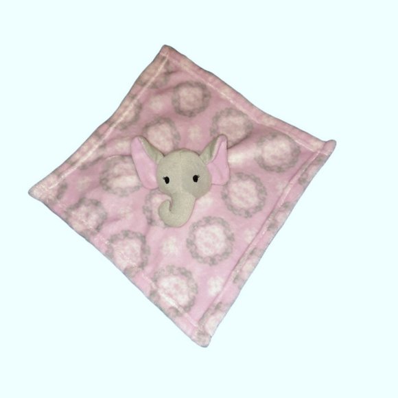 HB Baby Vision Elephant Pink Gray Baby Security Blanket Lovey 14"x14" - Picture 3 of 4
